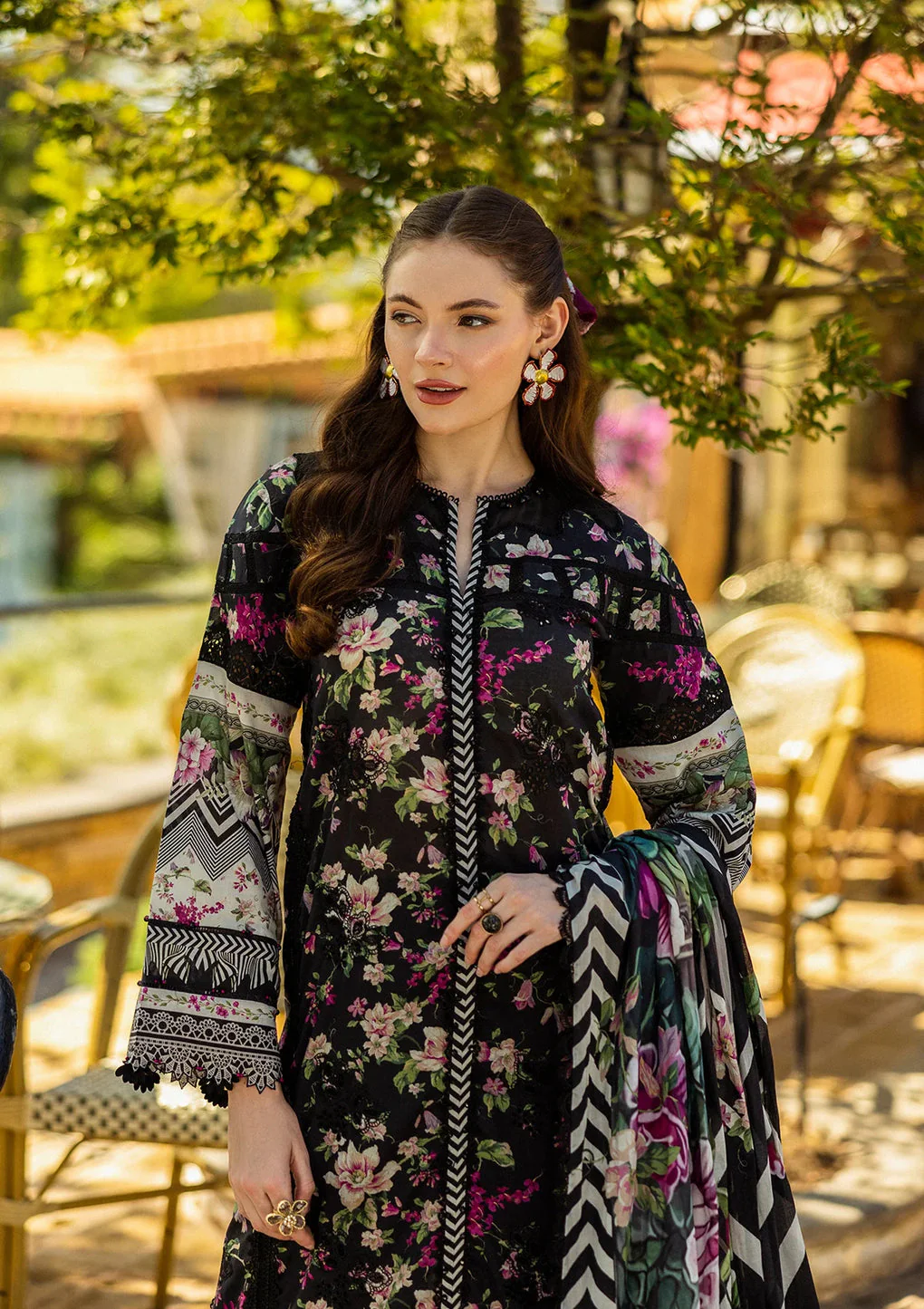ZAINAB CHOTTANI -3 Piece Unstitched Embroidered Lawn Suit | Zemestan - Image 6