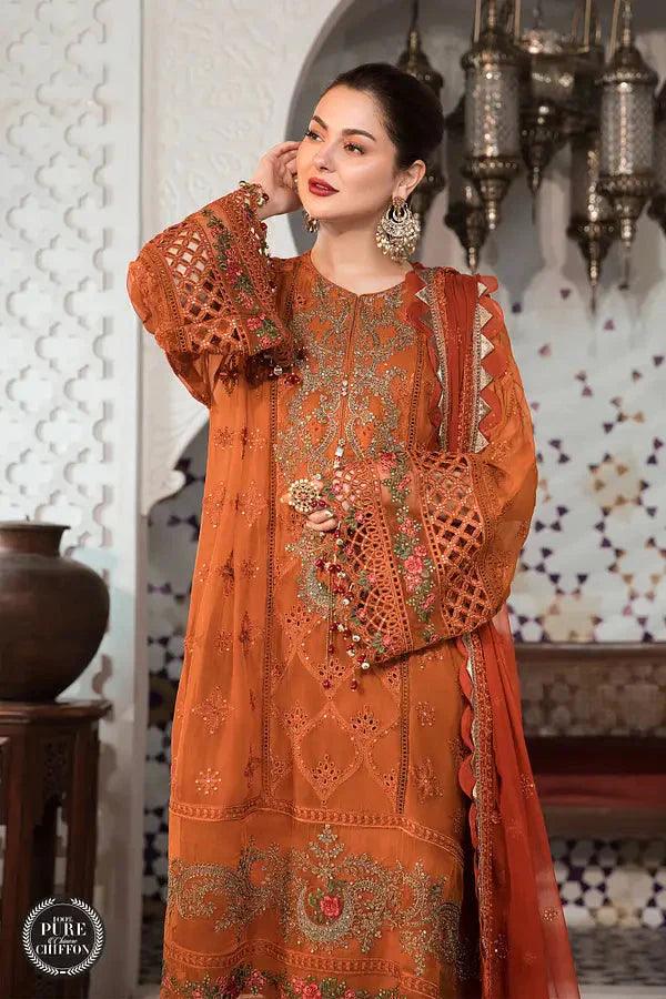 Maria B - 3PC CHIFFON EMBROIDERED SHIRT WITH CHIFFON EMBROIDERED DUPATTA AND TROUSER - KPR1517 - Image 2