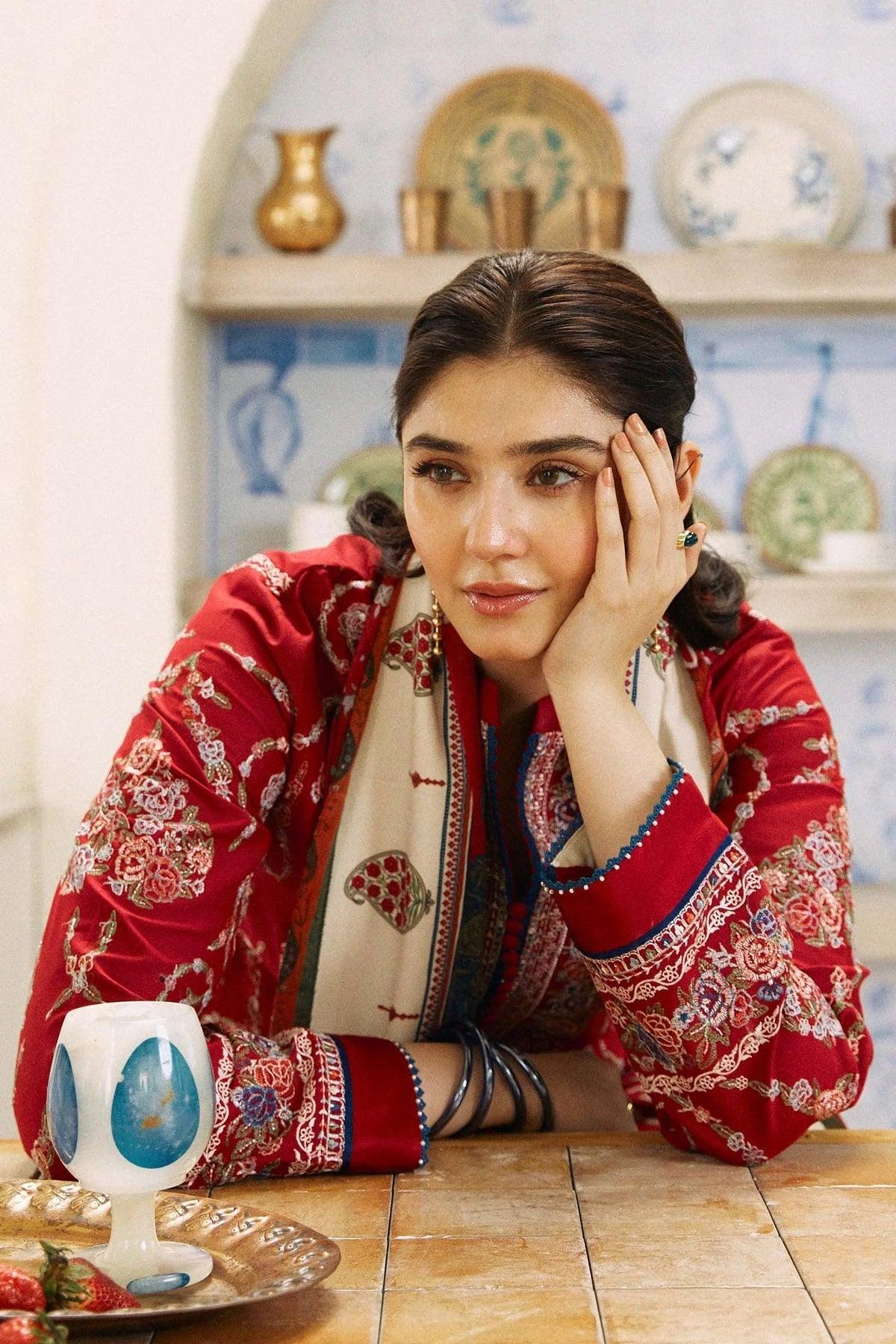ZARA SHAH JAHAN - 3PC LAWN EMBROIDERED SHIRT WITH PRINTED DUPATTA AND TROUSER - KPR1652 - Image 3