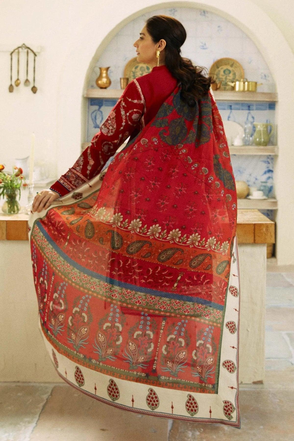 ZARA SHAH JAHAN - 3PC LAWN EMBROIDERED SHIRT WITH PRINTED DUPATTA AND TROUSER - KPR1652 - Image 4