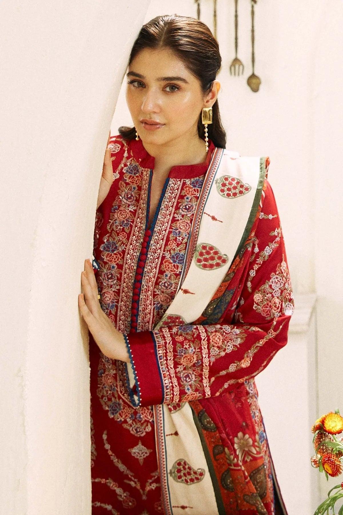 ZARA SHAH JAHAN - 3PC LAWN EMBROIDERED SHIRT WITH PRINTED DUPATTA AND TROUSER - KPR1652 - Image 5