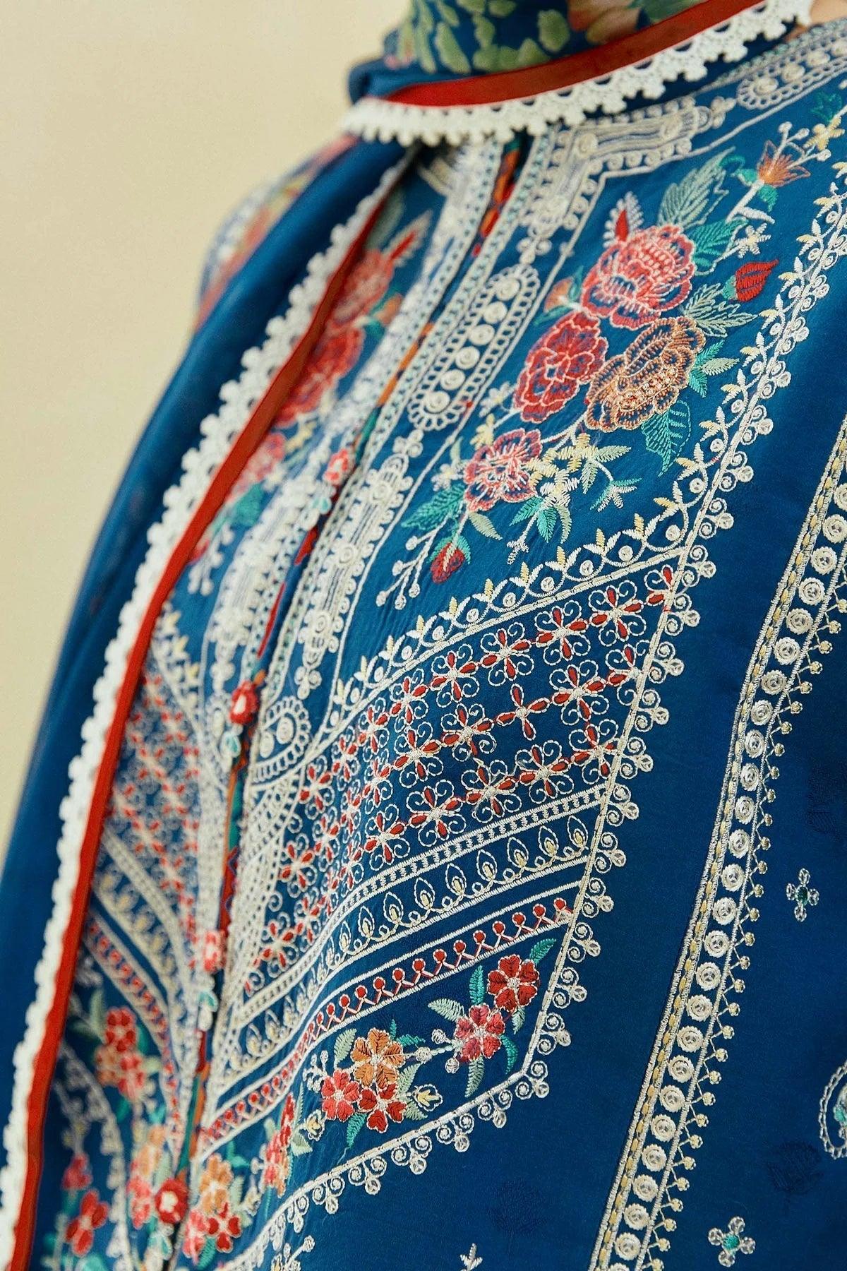 ZARA SHAH JAHAN - 3PC LAWN EMBROIDERED SHIRT WITH DIAMOND PRINTED DUPATTA AND TROUSER - KPR165 - Image 3
