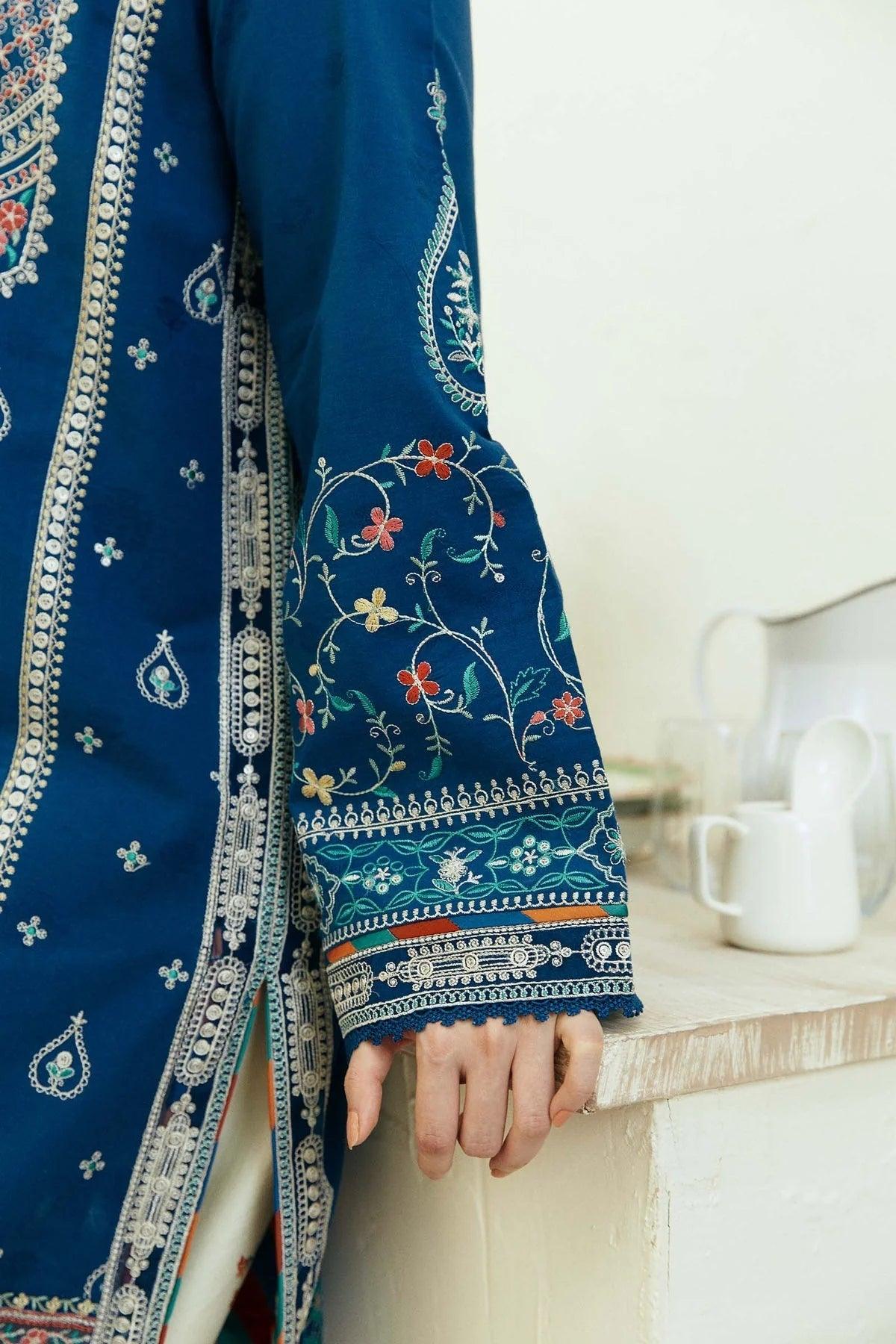ZARA SHAH JAHAN - 3PC LAWN EMBROIDERED SHIRT WITH DIAMOND PRINTED DUPATTA AND TROUSER - KPR165 - Image 4