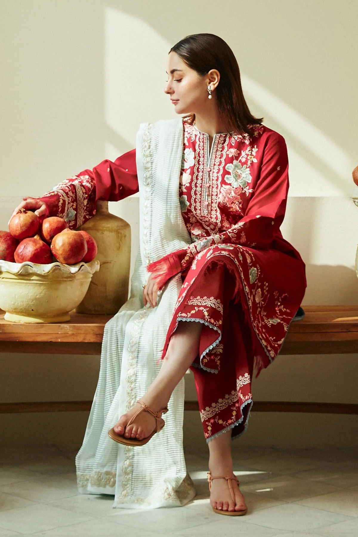 ZARA SHAH JAHAN - 3PC LAWN EMBROIDERED SHIRT WITH EMBROIDERED DUPATTA AND TROUSER - JANAAN - Image 5