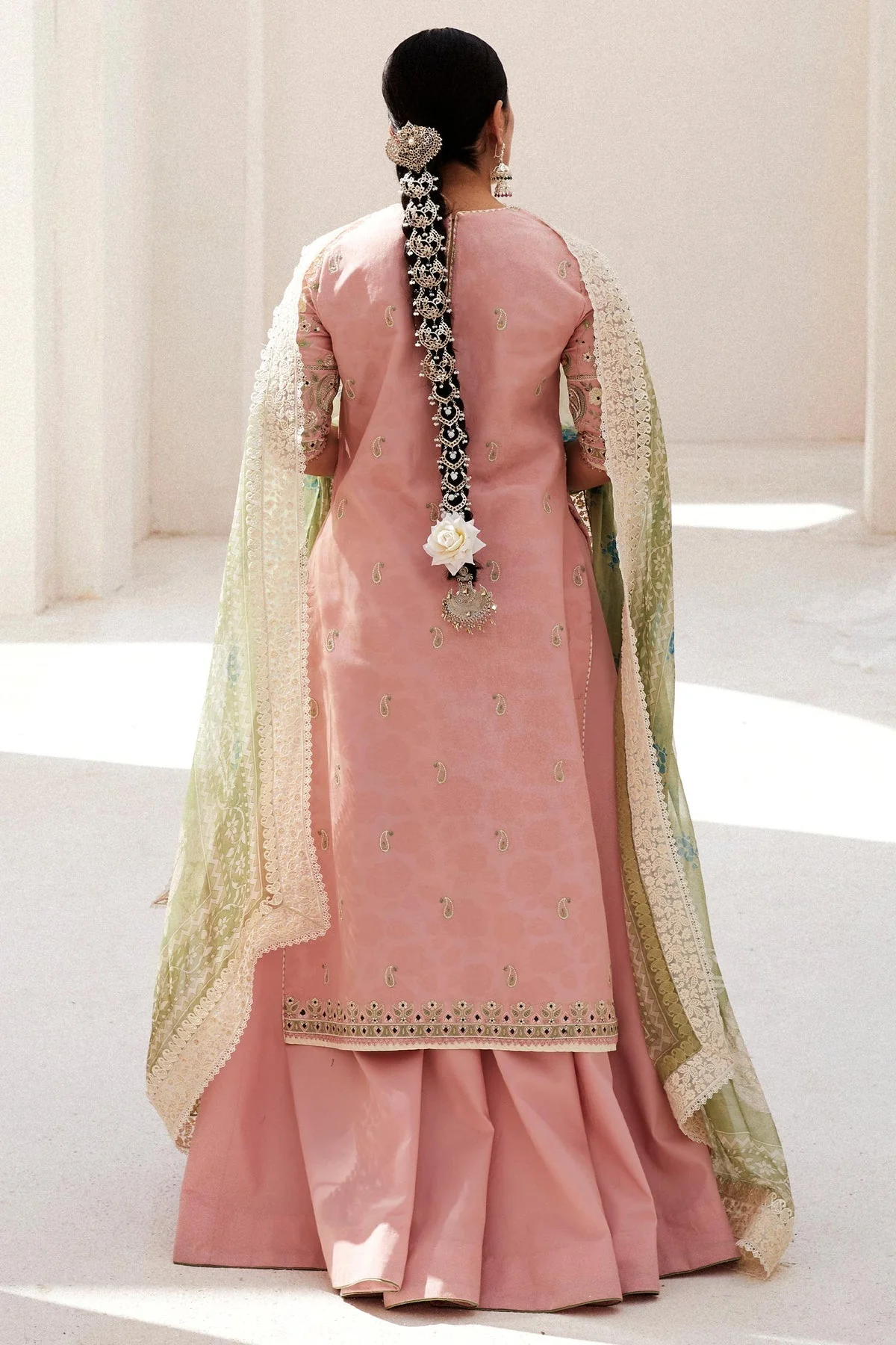 Zara Shahjahan Embroidered Luxury Lawn Unstitched 3Pc Suit D-03A - Image 4