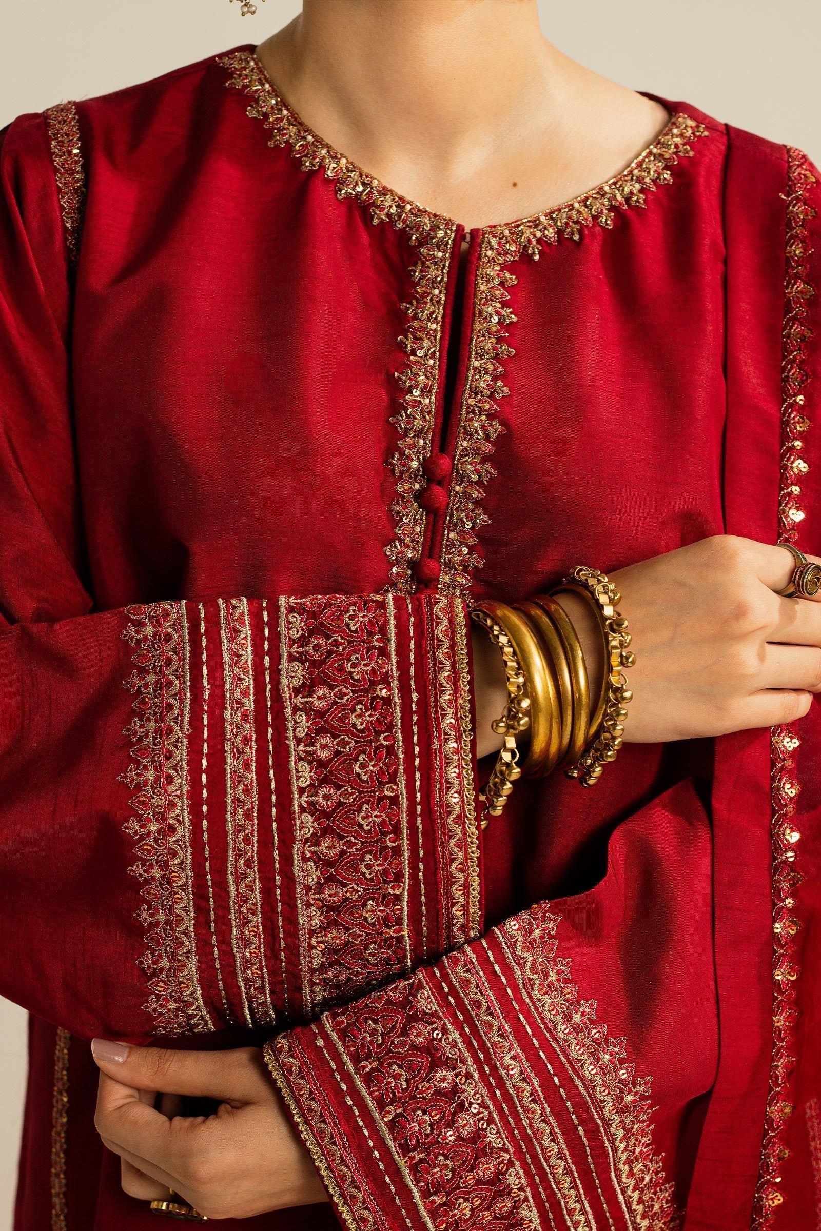 Zara Shahjahan Embroidered Luxury Lawn Unstitched 3Pc Wedding Formals | ZC-4001 - Image 3