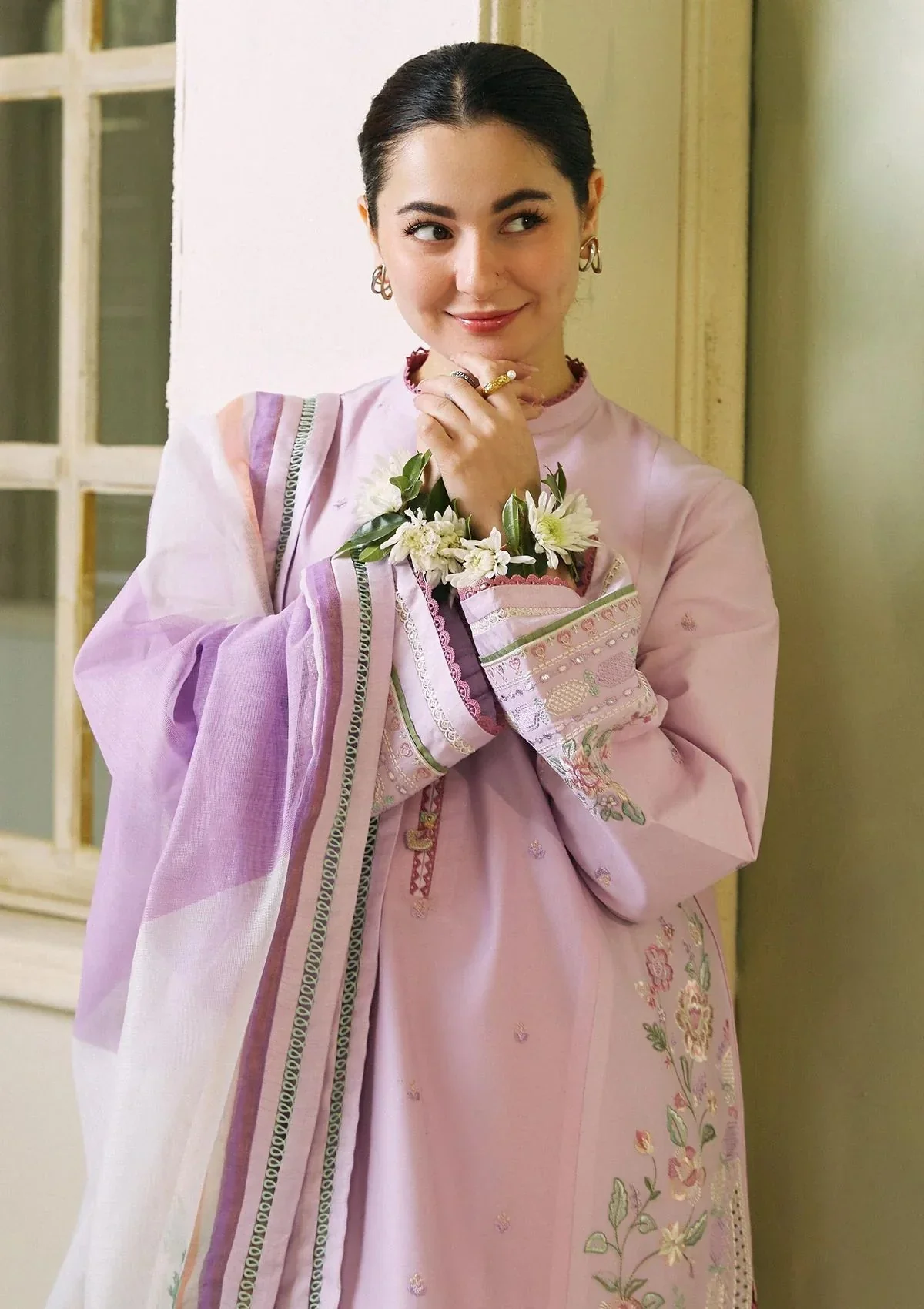 3PC LAWN SEQUENCE EMBROIDERED SHIRT WITH printedSHAWL AND TROUSER - KPR1657 - Image 3