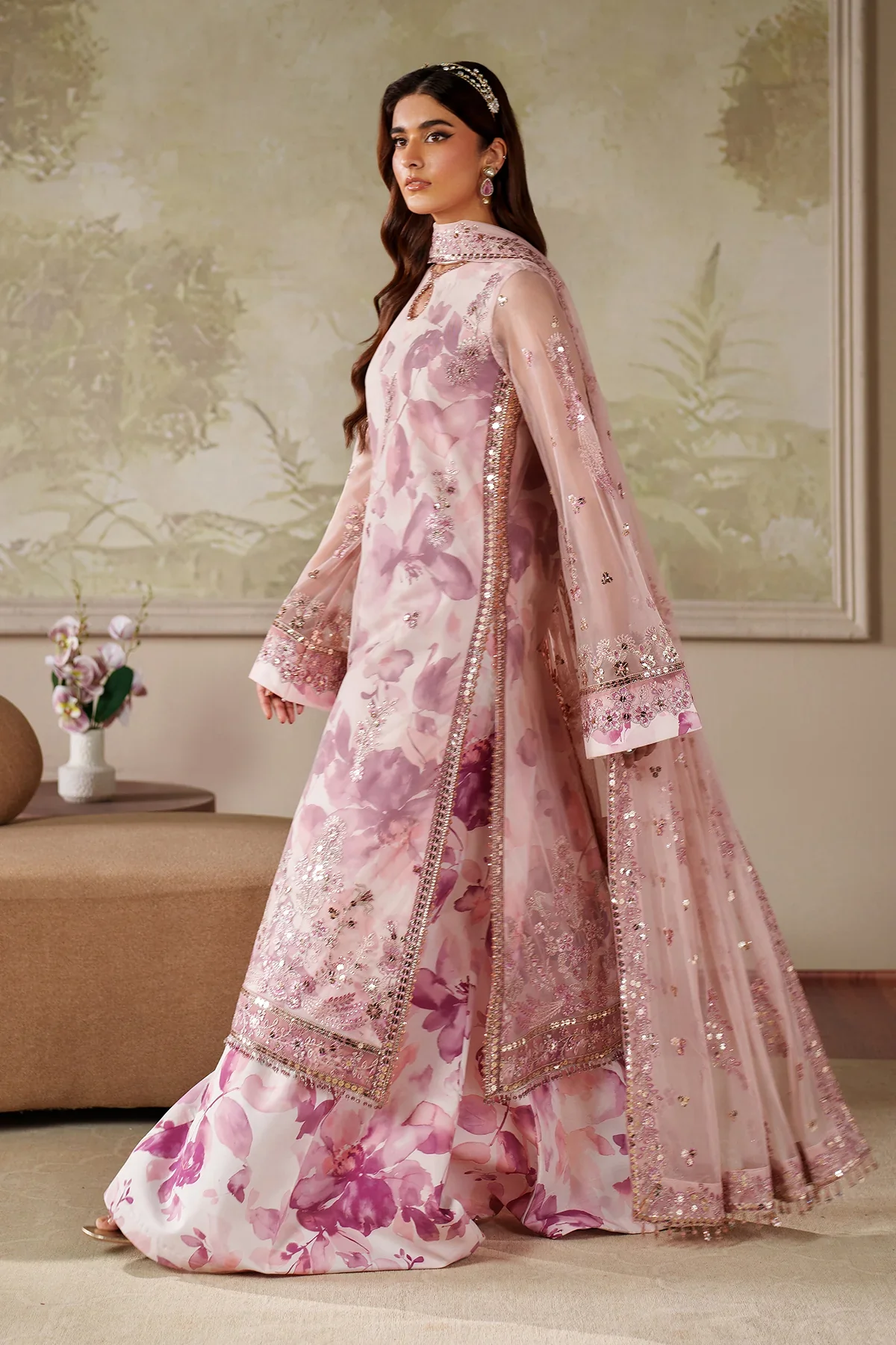 Zarif - Rahma - Luxury Organza Embroidered Unstitched 4 Piece - Image 3