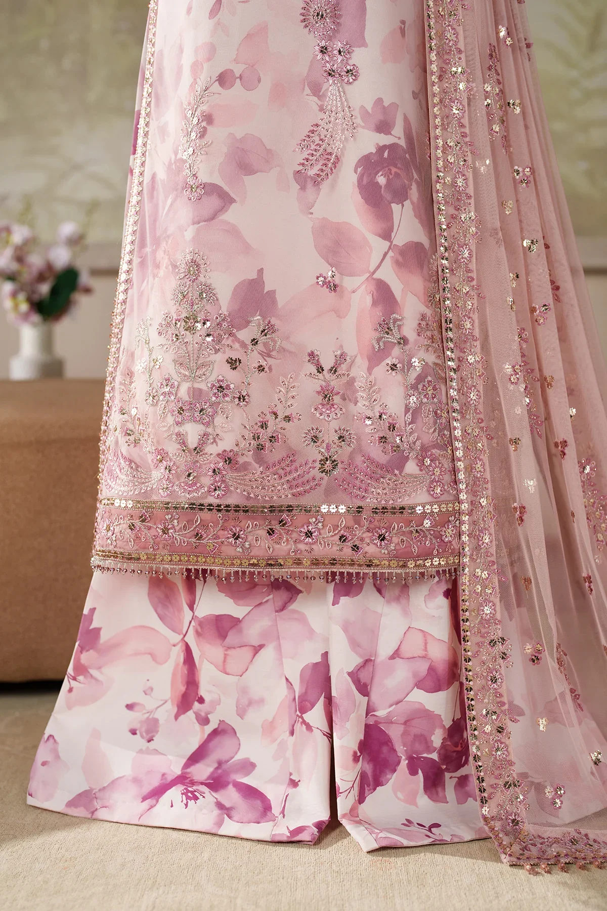 Zarif - Rahma - Luxury Organza Embroidered Unstitched 4 Piece - Image 6