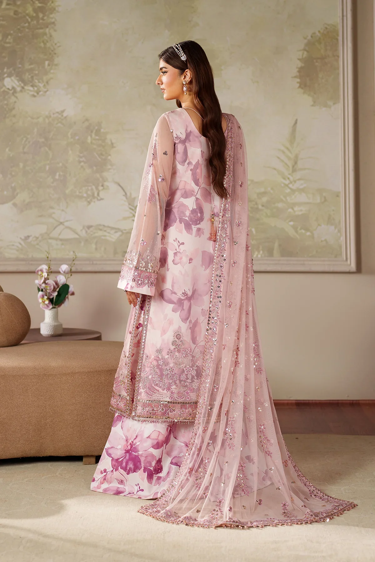 Zarif - Rahma - Luxury Organza Embroidered Unstitched 4 Piece - Image 7