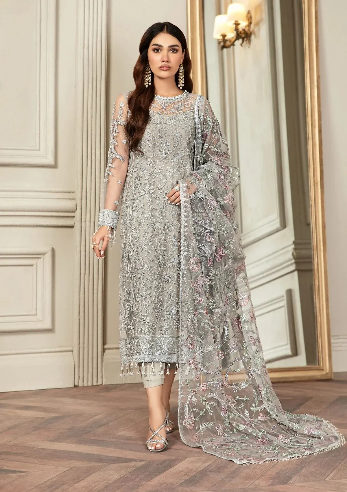 Zarif Silver Formal Net Collection - GRACE - Image 3