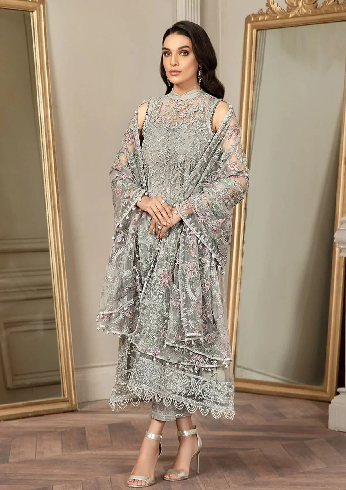 Zarif Silver Formal Net Collection - GRACE - Image 4