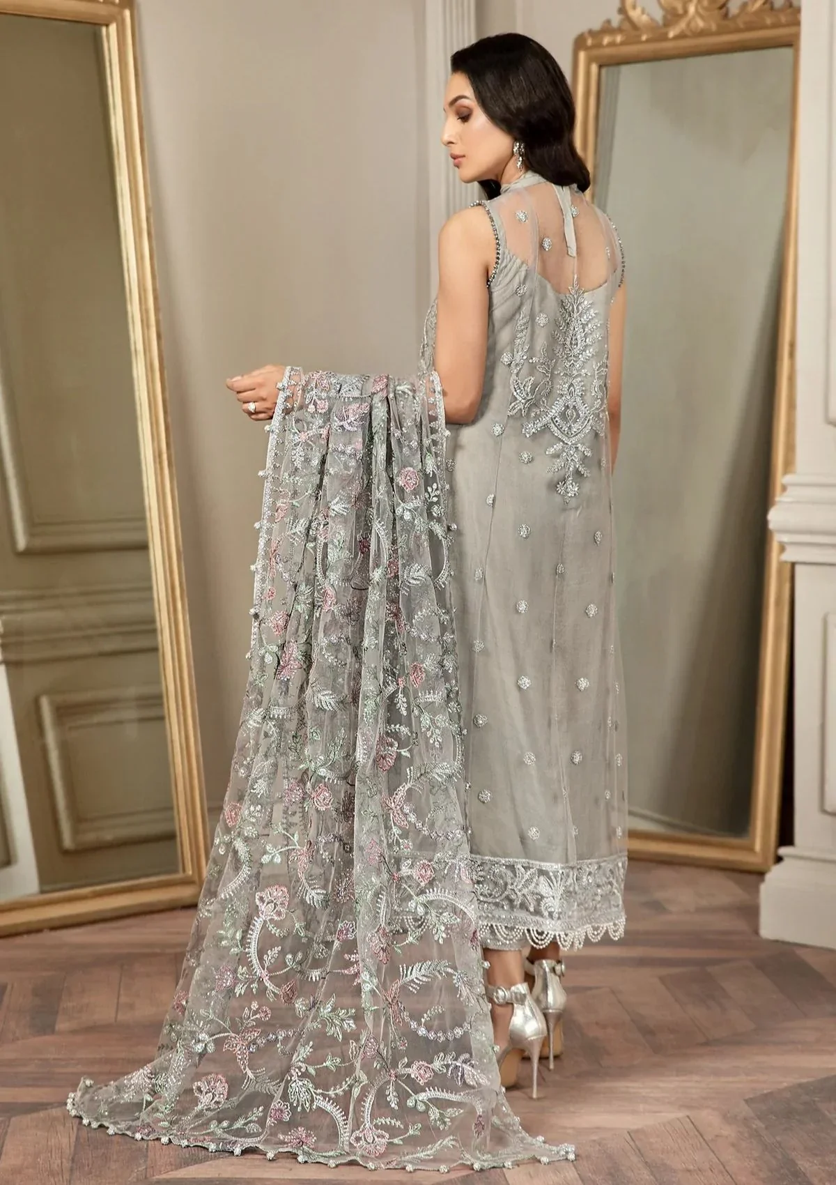 Zarif Silver Formal Net Collection - GRACE - Image 5